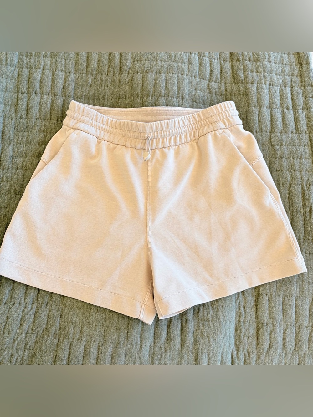 lululemon athletica Softstreme High-Rise Cream Drawstring Athletic Shorts size 6